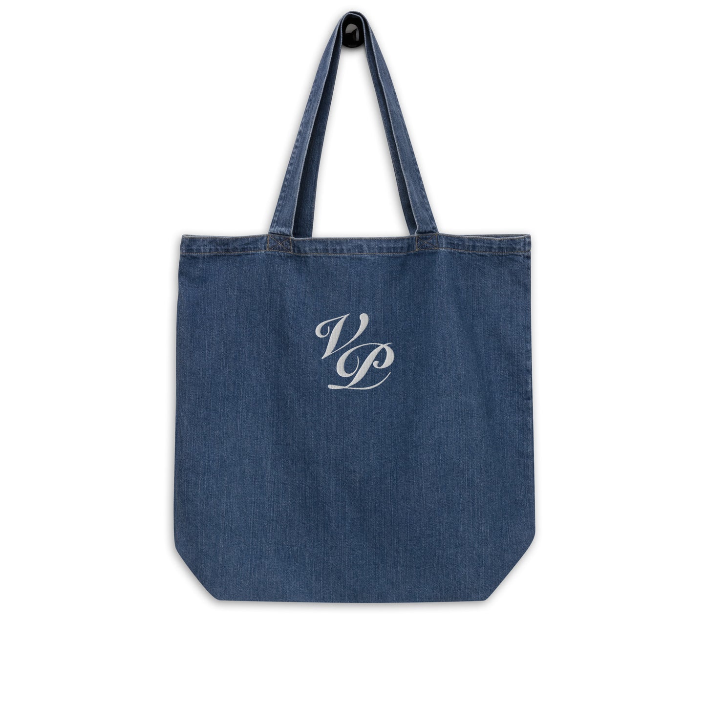 VP Organic Denim Tote Bag White Stitch