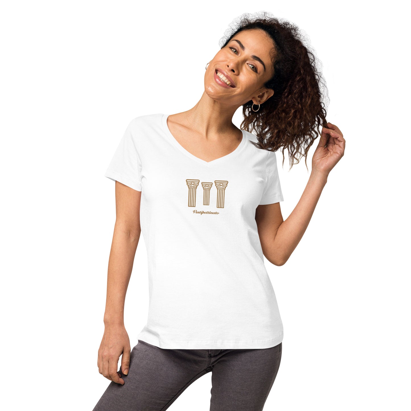 Roman Pillar Women’s Fitted V-neck T-shirt