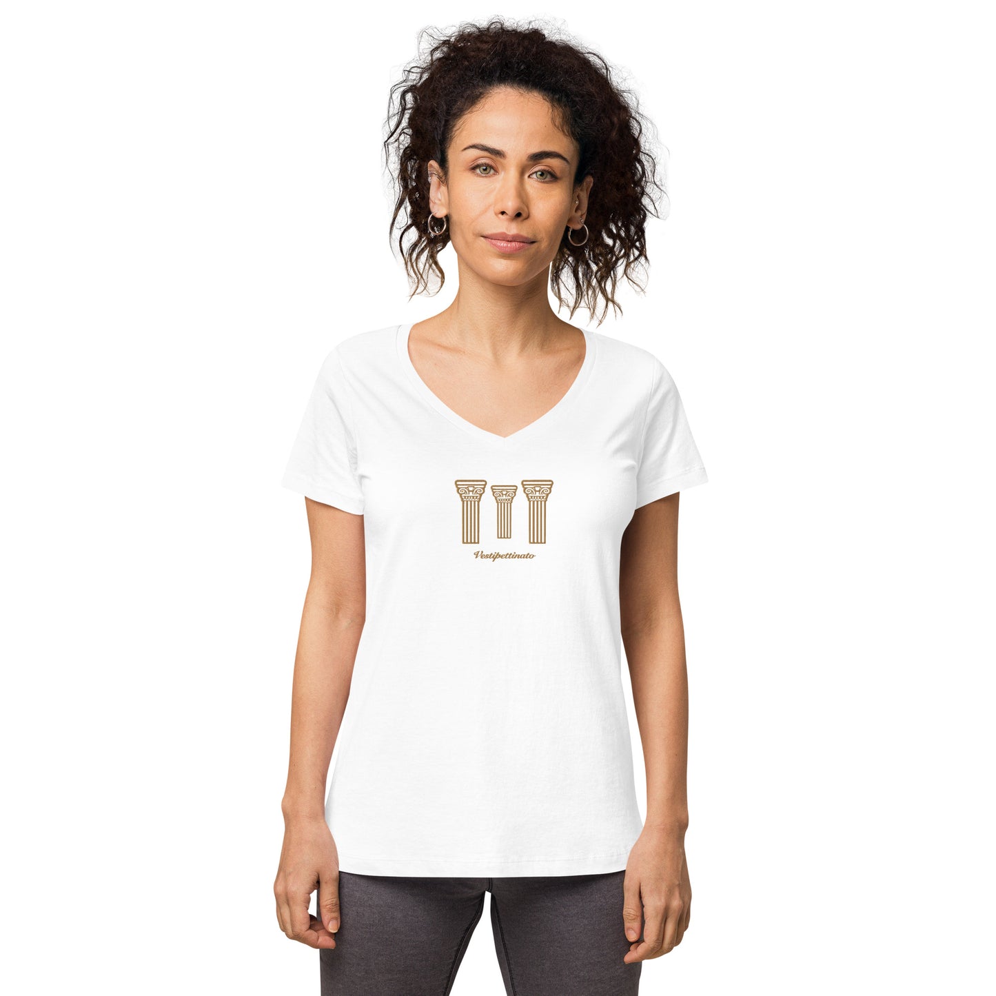 Roman Pillar Women’s Fitted V-neck T-shirt