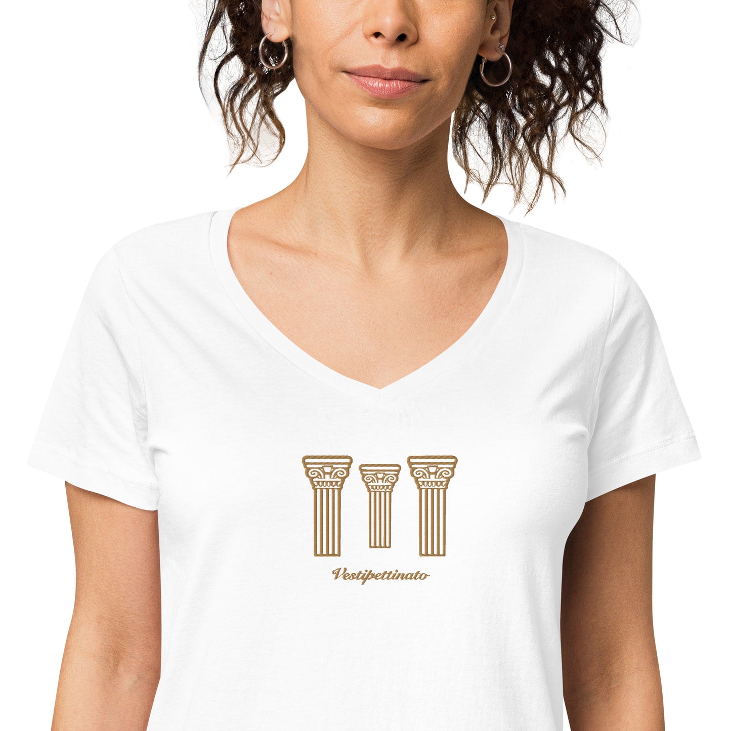 Roman Pillar Women’s Fitted V-neck T-shirt